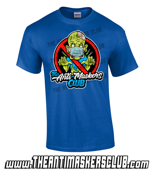 The Anti-Maskers Club - "Triple Jabbed MaskZombie" Ban Symbol Logo - Gildan Ultra Cotton T-Shirt